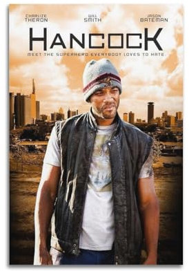 VZRSQZK Superman Hancock Filmposter, dekoratives Gemälde, Leinwand-Wandposter und Kunstdruck, modernes Familienschlafzimmer-Dekor-Poster, 40 x 60 cm