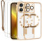 Lafunda Coque pour iPhone 13 Pro avec 2×Verre Trempé et Caméra Protecteur, Coque avec MagSafe Magnétique pour iPhone 13 Pro Film Protection D'écran Transparente Coque Aimantée Or