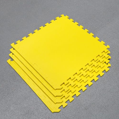 FORZA Tappeto Per Palestra Ad Incastro - Piastrelle Da 60cm² / Imbottitura In Schiuma EVA | Accessori Per Esercizi & Ginnastica (Pacco Da 20, Giallo)