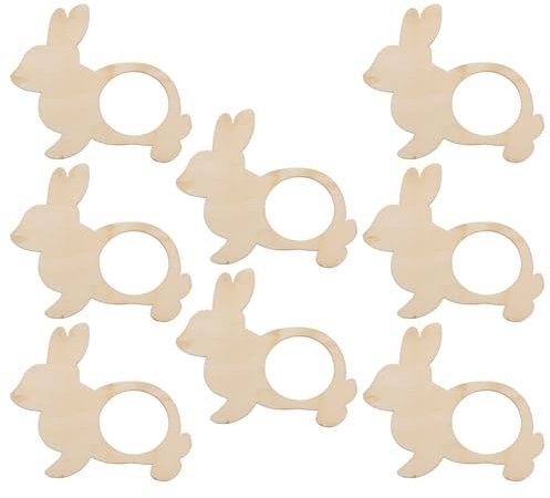 MAGICLULU 8st Kaninchen-serviettenringe Ostern- Serviette- Ringe Ostern Serviettenschnallen Tier Serviettenring Osterhasen-serviettenverschluss Holzhandtuch Hölzern Anmut Tischdecke Bankett