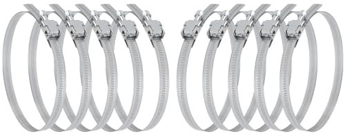 Vent Systems Ø100 mm / 4 Inch - Pack of 10 - Adjustable Galvanized Steel Worm Gear Steel Duct Clamps - Dryer Vent Clamp - Pipe Clamp for Air Ducting, Automotive - Worm Drive Hose Clamps