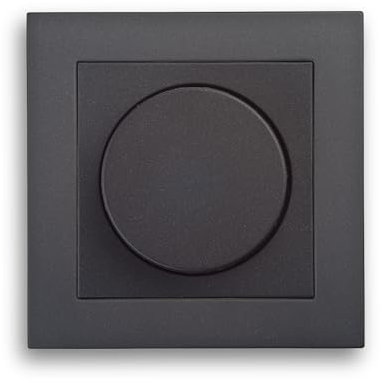 Universal LED Drehdimmer 3-100W mit Drehregler und Druckknopf anthrazit System Gira (E2 anthrazit)