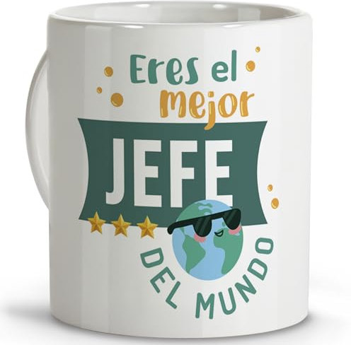 LolaPix Regalos personalizados para hombre. Tazas originales para regalar. Regalos para jefes. Taza jefe. Taza cerámica 330 ml.