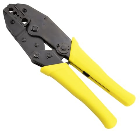 Pinza crimpatrice per connettore con cavo coassiale RG58, RG142, LMR195, RG59, RG223, RG62, LMR240, crimpatrice esagonale con 0,213 (5,41 mm) per cavi tipo RG 58, giallo
