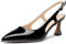 NobleOnly Donna Chiusa a Punta Medio Gattini Tacco Heel Slingback Pumps Fibbia Dress Casual Slip-on Scarpe 6.5 CM Heels Nero 39 EU