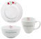 Teller Müslischale Tasse Frühstücksservice mit Name bedruckt - Serie Herz - Geschirr mit Wunschnamen selbst gestalten - individuell personalisiert - hochwertiges Porzellan (Frühstücksservice 3-tlg.)