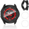 Aerku Hard Coque Compatible avec TicWatch Pro 5 Enduro/TicWatch Pro 5 [Avec Screen Protector*2 ], 9H HD Protection Écran en Verre Trempé et Anti-Rayures Installation Facile Noir Case Protection