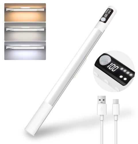 DUSKTEC Luce LED Sottopensile Ricaricabili USB 2000mAh Dimmerabile, Lampada Armadio con Sensore a Batteria, Luce Calda e Fredda, Luci LED Cucina Magnetico per Scale Corridoio Soggiorno Bagno