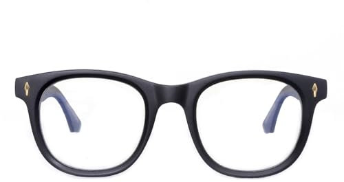 OuShiun Blaulichtblockierende Lesebrille - Modisch für Damen und Herren Mit Federscharnier, Bequem Quadratisch Mit UV-Schutz (Schwarz 1,0+)