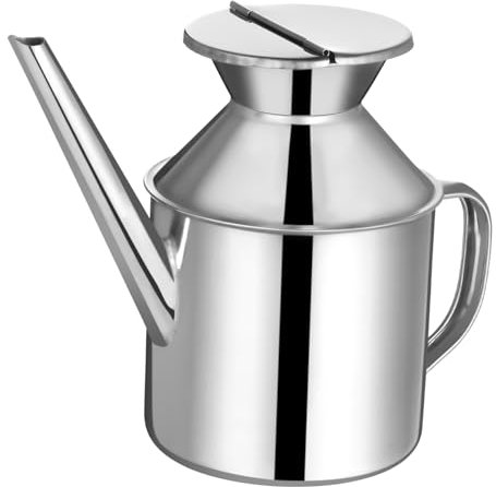 Amosfun Bouteille D'huile en Acier Inoxydable avec Bec Verseur Distributeur D'huile D'olive Rechargeable Récipient de Cuisine de 200 Ml pour Huile de Cuisson Vinaigre Sauce