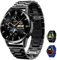 Homailida Smartwatch Herren mit 3 Uhrgürteln, Smartwatch mit Anruf-, Sprachassistent-und Nachrichtenfunktionen, Business-geeignet, über 100 Sportmodi, Sportuhr für Android und iOS, Schwarz