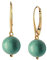I.L.U.S 18K Vergoldete Silber 925 Ohrhänger mit Türkis-Edelstein–Elegante hängende Kristall-Ohrstecker für Damen blauer Kristall-Ohrschmuck-Goldene Edelstein Ohrringe Grün Stein Howlith-Türkis