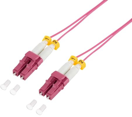 LogiLink FS4LC00 - Cavo patch ultra sottile OM4 in fibra ottica LC-LC Duplex, 0,5 m