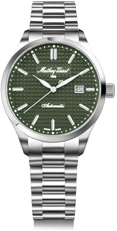 Mathey-Tissot Swiss Made Urban Auto Automatikuhr für Herren, grünes Zifferblatt, H411ATAV, Silber, silber