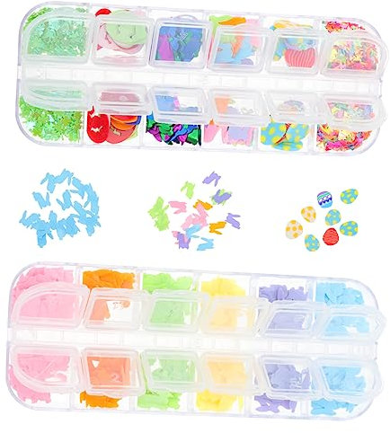 ABOOFAN 2 Kartons dekoration easter decoration ozdoby wielkanocne Konfetti-Dekore Konfetti auf den Tisch streuen Party Osterdeko Festival-Dinner-Tischdekoration Plastik Colorful