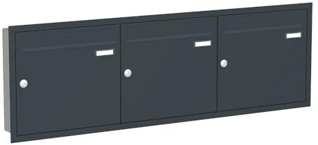 Briefkastenanlage | KNOBLOCH | Unterputz | Anthrazit | 3-Fach | senkrechte Kästen