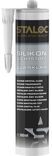 Staloc Silikon Dichtstoff, sehr gut glättbar - Sanitär Silikon glasklar 300ml
