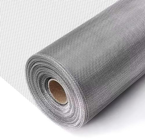 Rete Zanzariera Rotolo - Zanzariera Porta Finestra in Acciaio Inox 304 -Zanzariera Metallica 20 Maglie per Filtrazione Zanzariere e Prese d'Aria Zanzariera Finestra,W:1m/39in,L:5m/16ft