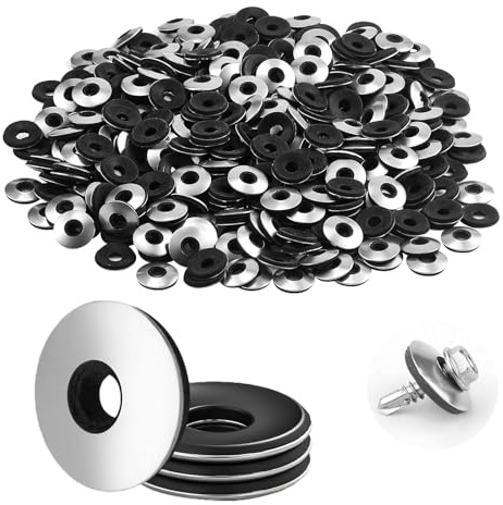 Dayalo 120 Stück EPDM Dichtscheiben Schwarz, M5,5x16 mm Unterlegscheiben Edelstahl, Dichtungsscheiben mit Neoprenbeschichtung für Bohrschrauben Spenglerschrauben