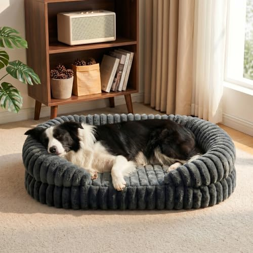 Woiil Orthopädisches Hundebett Grosse Hunde, 90x65cm, Abnehmbar & Waschbar | Memory Foam Hundekorb Wasserdicht Rutschfest , Eierkarton-Schaum Hundesofa mit Hohem Rand