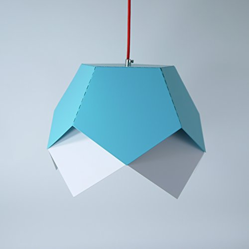 Dapo LED-Pendelleuchte LED-Deckenleuchte Righa Metallleuchte LED-Hängeleuchte LED-Deckenlampe Bar-Lampe Küchen-Thekenleuchte Fassung E27-6Watt (Türkis-weiß)
