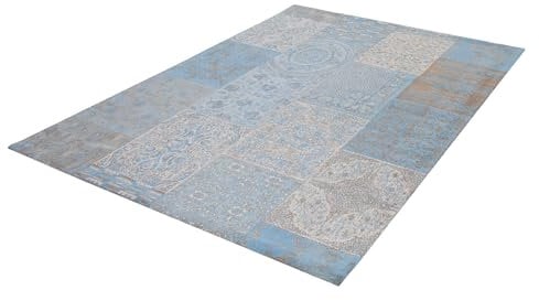 Invicta Interior riess-Ambiente.de Orientalischer Design Teppich Levante II 240x160cm hellblau Wohnzimmerteppich Patchwork Baumwolle Orientteppich