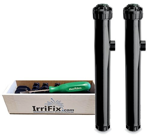 IrriFix Rain Bird 5000 Plus Serie 12 Zoll Druckminderer Seal-a-Matic Sprinkler Köpfe Bundle – 2 Pack 5012 + pcsr Sam Rotoren Düse Box inkl. 2 Düse Bäume und 1 rotortool Schraubendreher