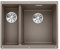 BLANCO SUBLINE 340/160-U – Évier de Cuisine Double Sous Plan pour Meubles Bas de 60 cm de Large – SILGRANIT – Marron – 523565