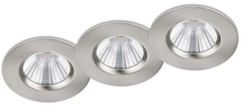 Trio Leuchten LED Einbauleuchten 3er-Set Zagros 650710307, Metall Nickel matt, inkl. 3x 5,5 Watt LED