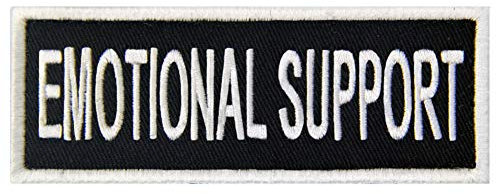 Warnschild für Hunde/Geschirre, bestickter Verschluss, Haken und Schlaufe EMOTIONAL SUPPORT