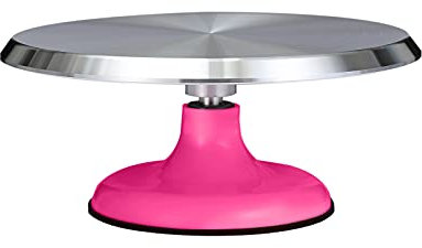 Miss Bakery's House® Drehteller - Aluminium - Rosa - Ø 30 cm - Tortenplatte drehbar - Ständer