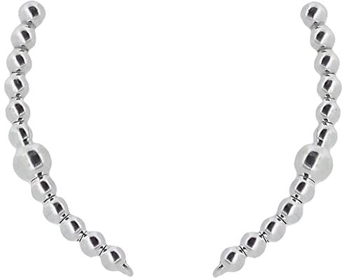 ENTREPLATA Pendientes Trepadores de Plata de Ley 925 – Ear Climbers para Mujer y Chica Joven – Joyería Moderna Hecha en España – Elegantes, Juveniles Atemporales Bolitas