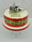 Christmas Cake Pine Cone Spray Gold Motto With 1 Metre 83mm Red with Gold Holly Berry Foil Band Cake Topper Decoration Complete Set