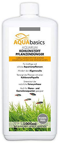 AQUAbasics Aquarium CO2 Kohlenstoff Pflanzendünger sorgt für einen sichtbaren Wachstumsschub Ihrer Aquarium-Pflanzen - Schöne Pflanzen und deutlich weniger Algen, Größe:1 Liter