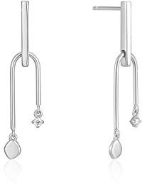 Ania Haie Damen-Ohrhänger Double Drop Stud 925er Silber Zirkonia One Size Silber 32014106