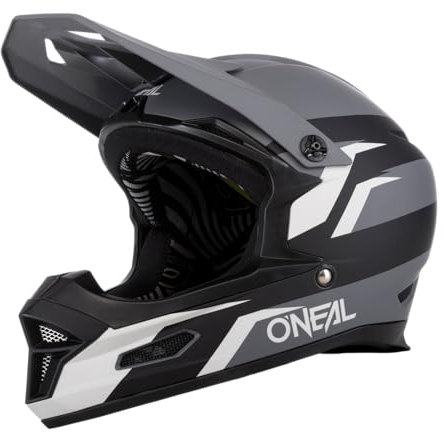 O'NEAL | Mountainbike-Helm | MTB Downhill | Robustes ABS, Ventilationsöffnungen für Luftstrom & Kühlung, ABS Außenschale | Fury Helmet Stage | Erwachsene | Grau Schwarz | Größe L