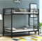Panana Black Twin Bunk Beds Metal Bunk Bed Frame with Ladder Steady Metal Slats for Kids Adult Twins