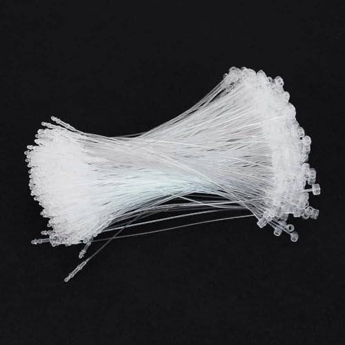 Yesallwas - 1000 Pezzi 125mm Fissaggio per Cartellino del Prezzo in Plastica Anello per Loop Pins in Plastica Trasparente, Pezzi Fili di Sicurezza, Etichette in Plastica per Etichette di Sicurezza