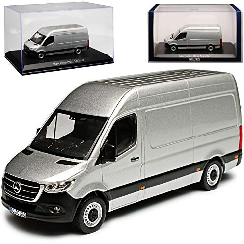 Mercedes-Benz Sprinter CS30 W907 W910 Transporter Kasten Silber 3. Generation Ab 2018 1/43 Norev Modell Auto mit individiuellem Wunschkennzeichen