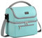 VASCHY Bolsa Térmica Porta Alimentos Mujer, Bolsa Comida Trabajo Bolsa Almuerzo Bolsa Isotermica Nevera Portatil con Dos Compartimentos y Correa Ajustable para Picnics Playa Camping, 13,4 L, Turquesa