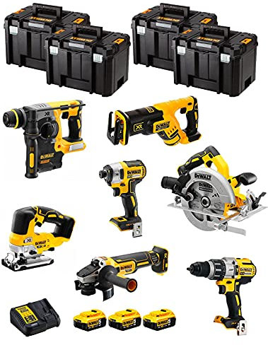 Kit DWK703T (DCD996 + DCH273 + DCG405 + DCF887 + DCS334 + DCS570 + DCS367 + 3 Batterien 5,0 Ah + Ladegerät + 4 x TSTAK VI)