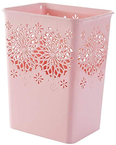 QYRKYP Poubelle, Poubelle de Bureau En Plastique Creux Poubelle de Rangement Pour Articles Divers Multi-Taille Non Couverte Poubelle À Papier Corbeille/Rose