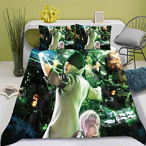 SMNVCKJ Bettwäsche Anime Final Fantasy Bettbezug-Set, Hautfreundliche, Haltbare Mikrofaser, Geeignet Für Kinder Jungenbettwäschesets (12,200 * 200)