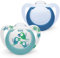 NUK Star Babyschnuller | 6–18 Monate | BPA-freie Silikonschnuller | Blue Birds | 2-teilig