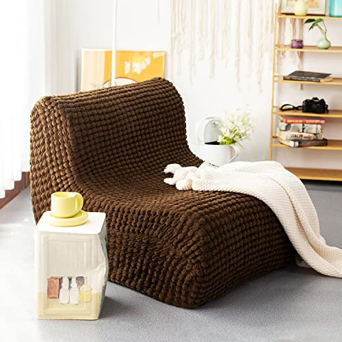 N&V Einsitziges Schaumstoff-Sofa, Das armloses Boden-Sofa, Einteiliger Schaumstoff mit hoher Dichte, mit abnehmbarerm und maschinenwaschbarem Bezug, Espresso