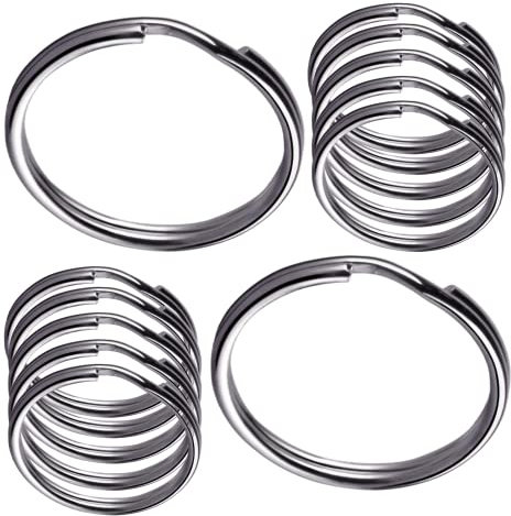 Schlüsselringe aus Stahl, 32 mm, rund, flach, Schlüsselring für Auto, Zuhause, Schlüssel, Organisation, Kunst und Handwerk, Schlüsselbänder, Schlüssel, 20 Stück.
