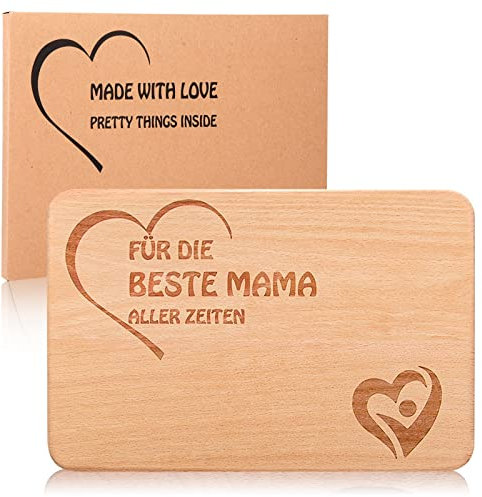Frühstücksbrettchen für Mama,Holzbrett mit Gravur für die beste Mama Aller Zeiten,Geschenk Frauen,Geschenkidee ideal zum Geburtstag oder zu Weihnachten,Muttertagsgeschenk