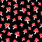 Loussiesd Pilz Stoff,Meterware,niedliche Pilze,Kawaii,botanische Pflanzen,Polsterstoff für Stühle,Karikatur natürlicher,Wilder Pilz,dekorativer wasserdichter Outdoor Stoff,92x160cm,rot schwarz