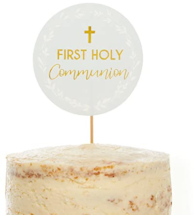 amscan 9915959 Blue Botanical Cross CakeToppr