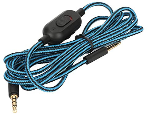 Goshyda Gaming Headset Cable Replacement, 2m/6.6ft Woven Earphone Cord with Volume Control and Mute Switch, for Logitech, G Pro, G Pro X, G433, G233(Blue)